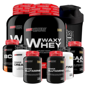 Kit Suplemento Para Definição Performance 2x: Waxy Whey Protein, Bcaa, Creatina, Glutamina + Coqueteleira (CÓDIGO 26)