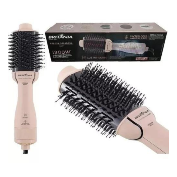 Escova Secadora Bec07r Soft 4 Em 1 1300w Britânia Bivolt (CÓDIGO 22)