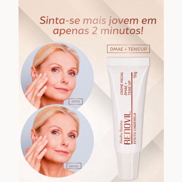 Toque Mágico Efeito Cinderela com DMAE e Tens Up RENOVIL Abelha Rainha 15g (CÓDIGO 38)