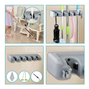 Suporte Multiuso 5 Posições Porta Vassoura Rodo Chaves (CÓDIGO 45)